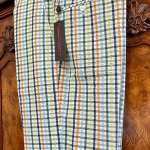 Linea Uomo Men's Plaid Flat Front Shorts - Multicolor